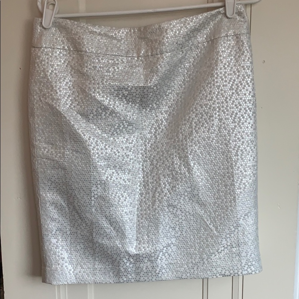 NWT ANN TAYLOR LOFT SILVER SKIRT